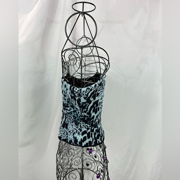 reformation blue animal print cropped spaghetti strap tank size L - Picture 4 of 9